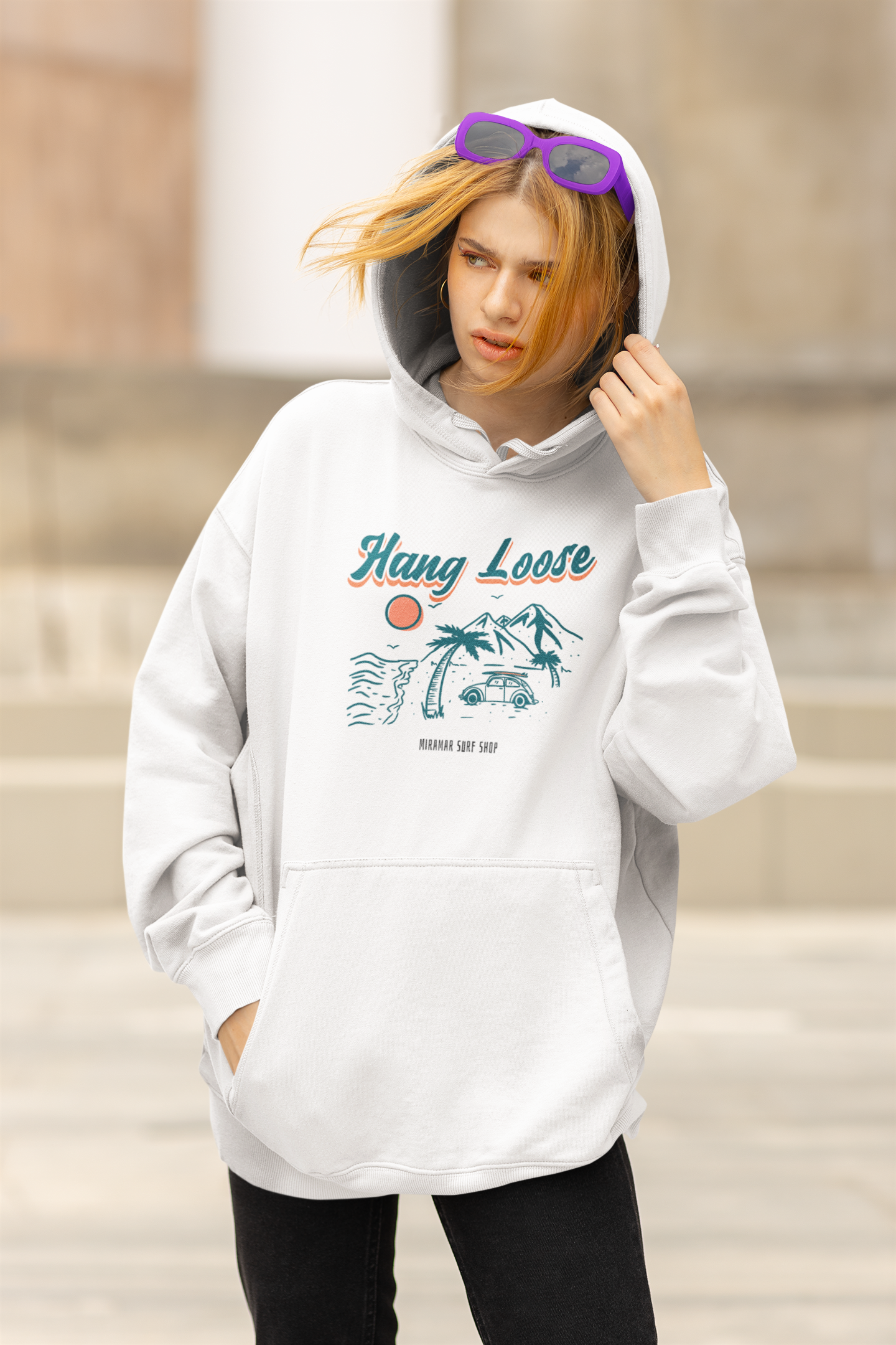 Unisex Miramar Hang Loose hoodie.